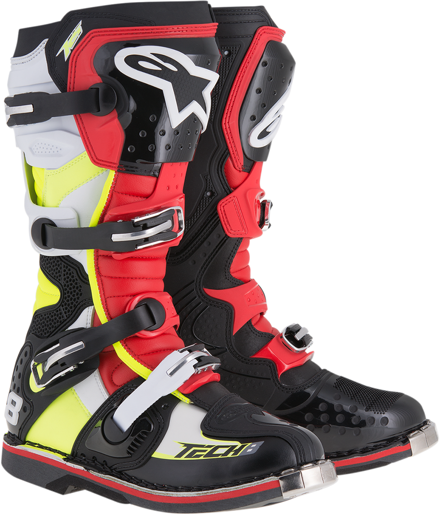 BOOT TECH 8RS BK/RD/YL – MOTOSTYLEONLINE