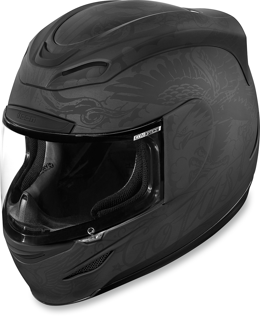 helmet icon am scrawl blk lg Steampunk Mickey Navy and dark smoke ForceShieldTM Includes Select Visor Tint:Black expandable-luggage