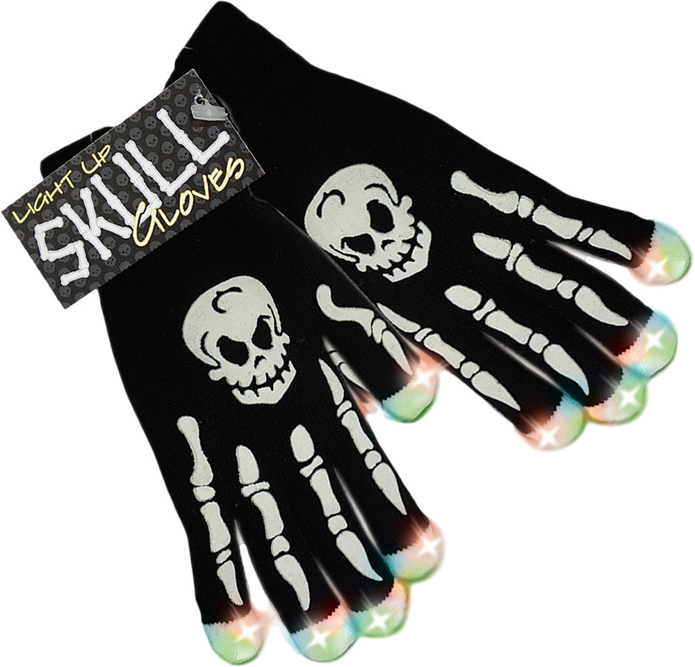 Light Up Skull Gloves