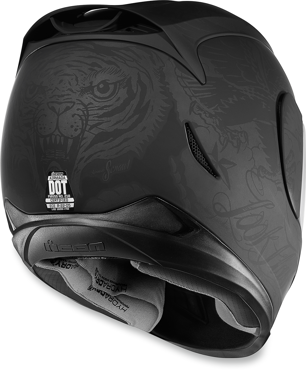 icon airmada scrawl all black is the helmet HELMET AM SCRAWL BLK – MOTOSTYLEONLINE