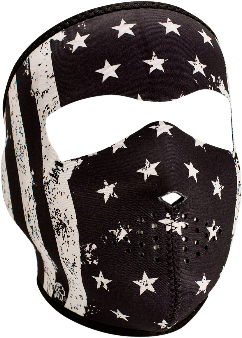 FULL MASK BLK WHITE FLAG