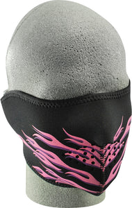 HALF FACE MASK PINK FLAMES