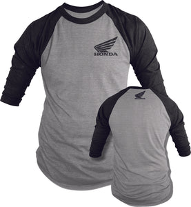 Oem Honda T-Shirt Long-Sleeve Grey/Black 2X