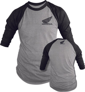 OEM HONDA T-SHIRT LONG-SLEEVE GREY/BLACK XL