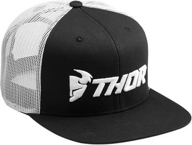 HAT S8 TRUCKER SNAP BK/WH
