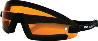 SUNGLASSES WRAP AROUND BLACK W/AMBER LENS