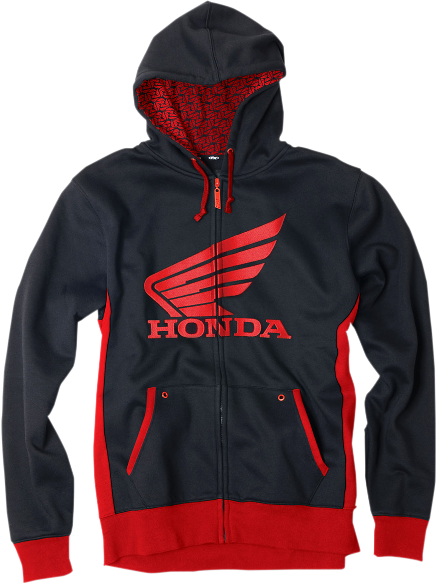 ZIP-HOODY HON BK/RD