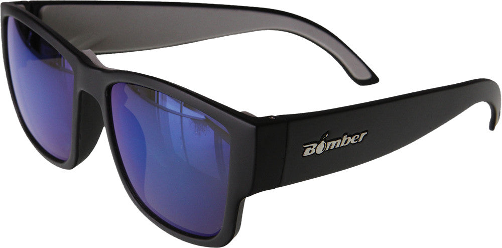 GOMER BOMB FLOATING SUNGLASSES MATTE BLACK W BLUE MIRROR MOTOSTYLEONLINE