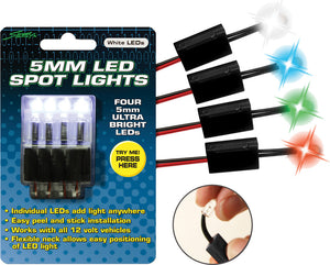 5Mm Led Spot Lights White 4/Pk