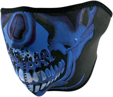HALF MASK BL CHROME SKULL
