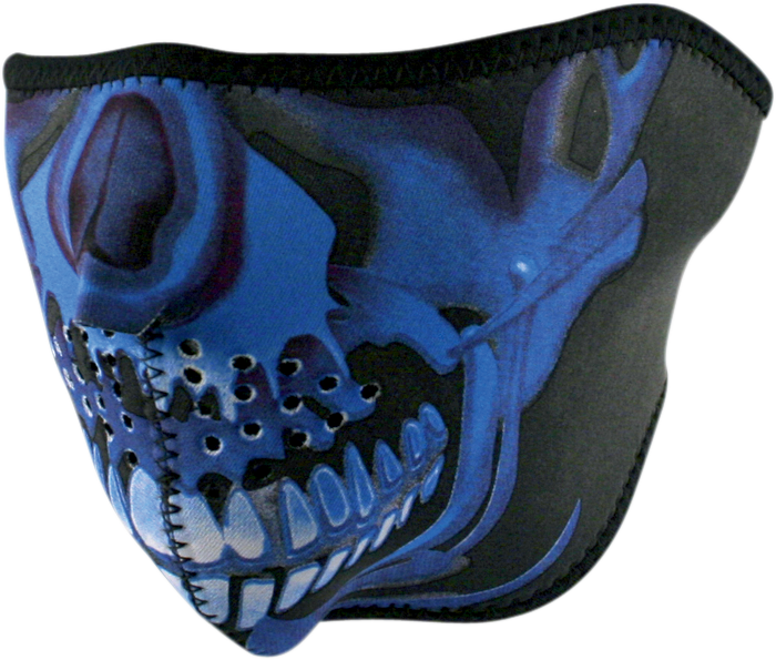 HALF MASK BL CHROME SKULL