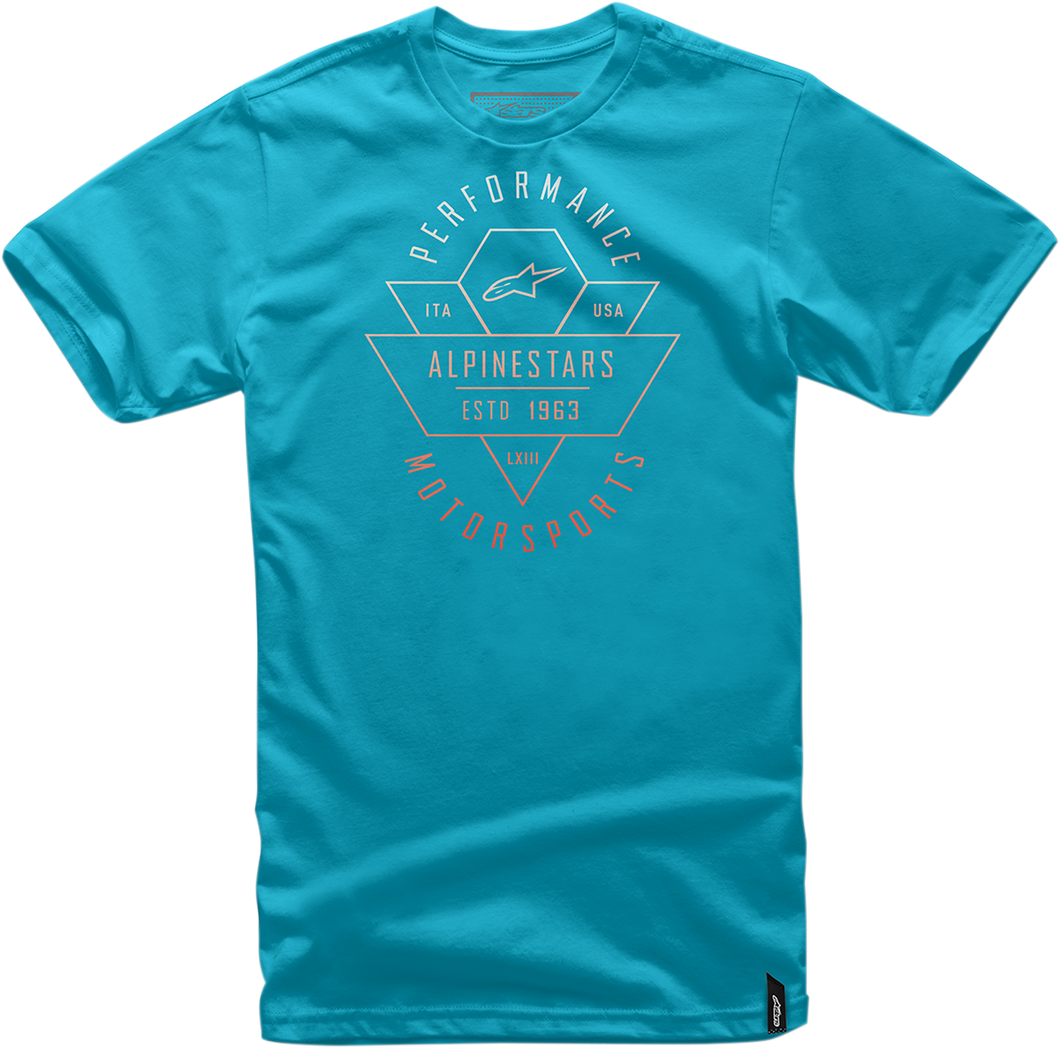TEE CHEVRON TURQ