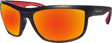 HUB BOMB SUNGLASSES MATTE BLACK W/RED MIRROR POLARIZED