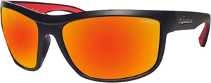 HUB BOMB SUNGLASSES MATTE BLACK W/RED MIRROR POLARIZED