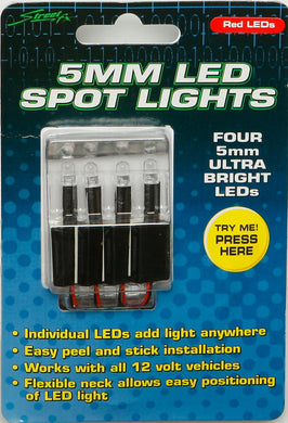 5Mm Led Spot Lights Red 4/Pk