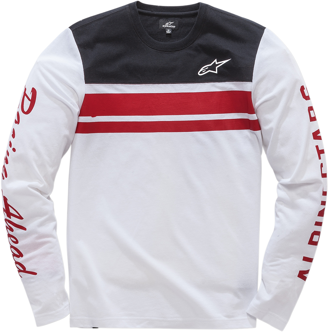 TEE LS KNIT 2-STR WHT