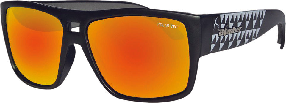 IRIE BOMB SUNGLASSES MATTE BLACK W/ RED MIRROR POLARIZED