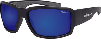 BOOGIE BOMB SUNGLASSES MATTE BLACK W/BLUE MIRROR POLARIZED