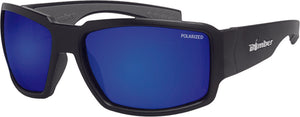 BOOGIE BOMB SUNGLASSES MATTE BLACK W/BLUE MIRROR POLARIZED