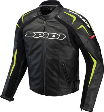 TRACK LEATHER JACKET BLACK/GREEN E50/US40