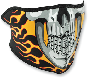 HALF MASK BURNING SKULL