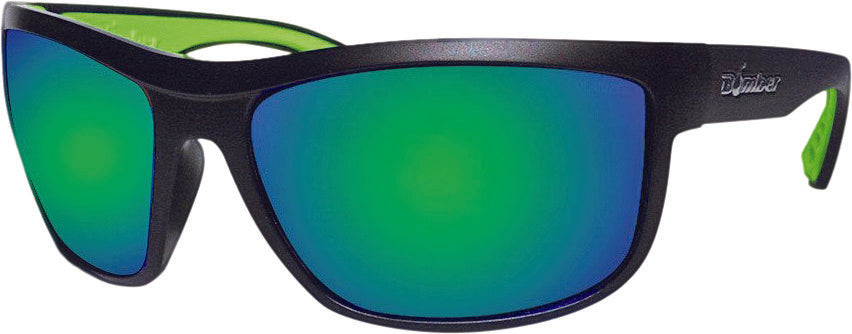 HUB BOMB SUNGLASSES MATTE BLACK W/GREEN MIRROR