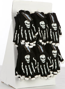 Light Up Skull Gloves 12Pc Display