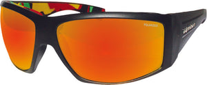 AHI BOMB SUNGLASSES MATTE BLACK W/RED MIRROR POLARIZED