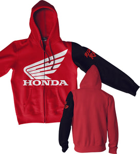 HONDA STAMP ZIP HOODIE RED/BLACK LG